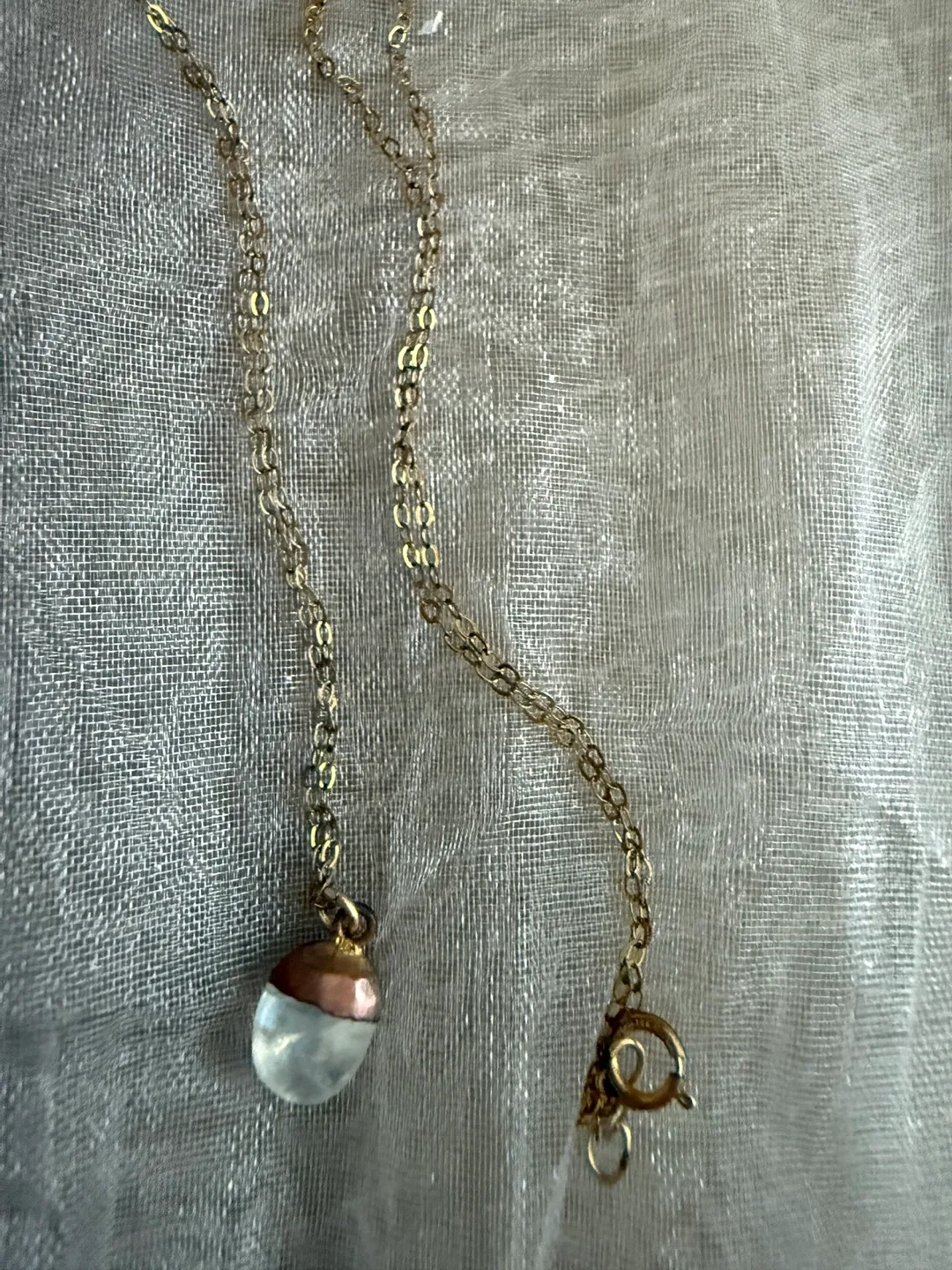 Delicate Rainbow Moonstone Necklace image indicator(3)