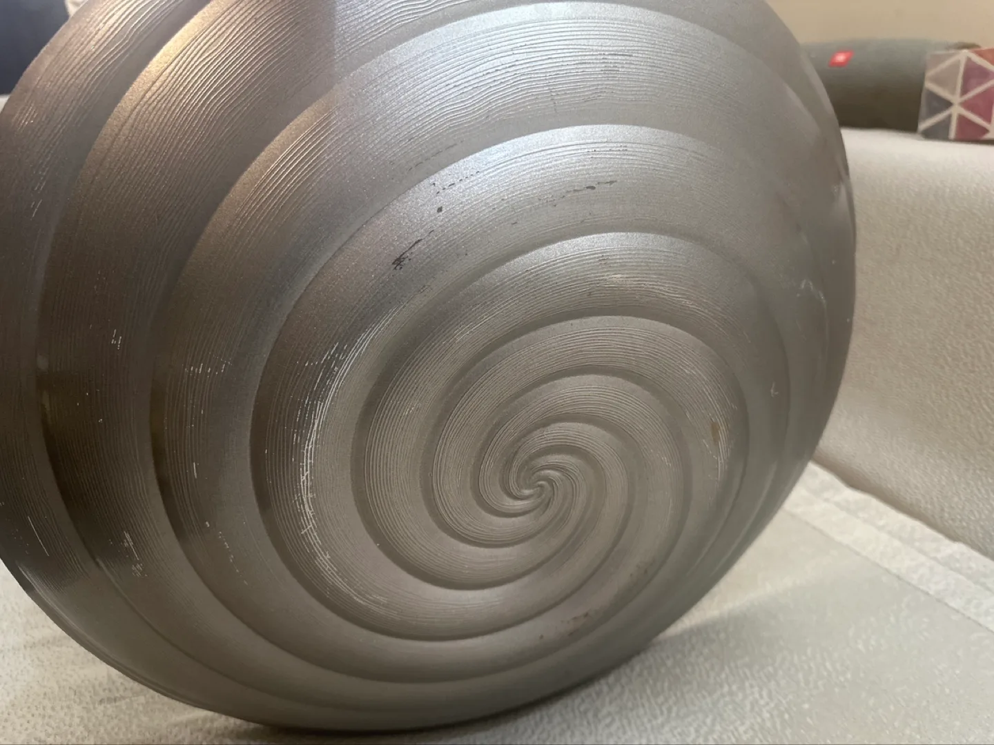 Large Decorative Glass Platter - Swirl Design 💚 image indicator(2)