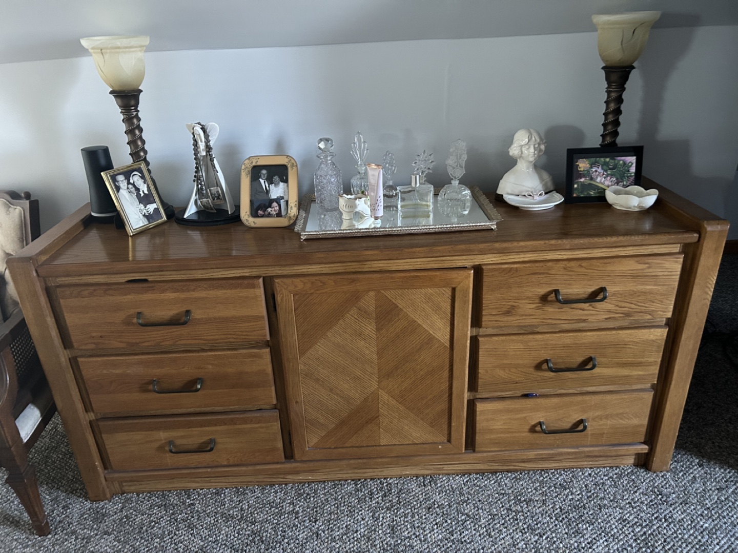 Solid Oak Wooden Dresser and Chest of Drawers