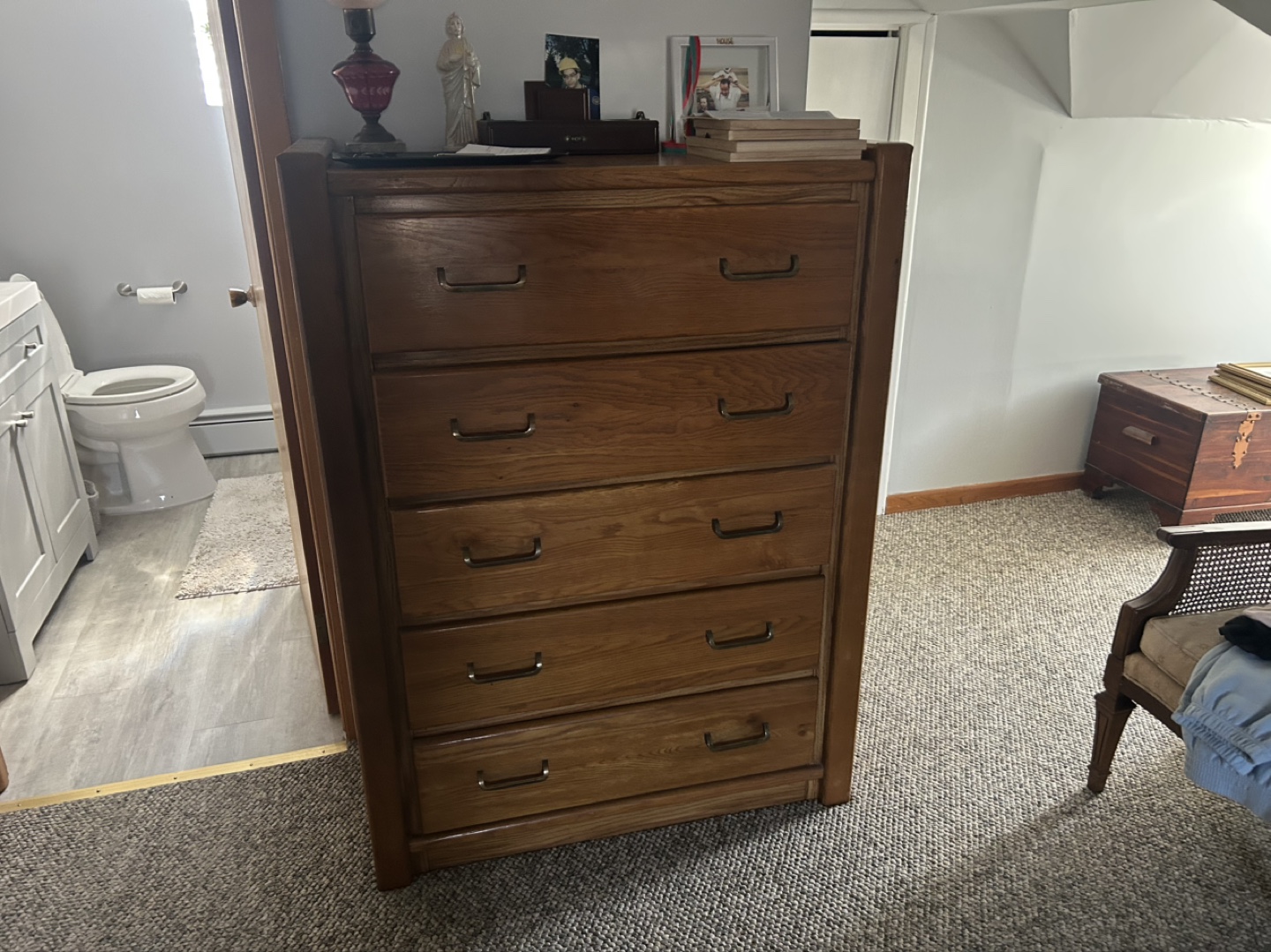 Solid Oak Wooden Dresser and Chest of Drawers - photo 2