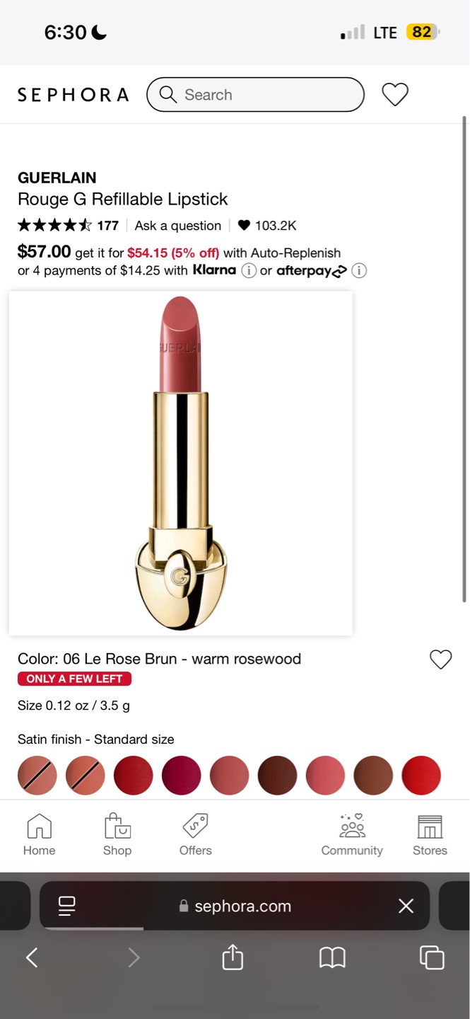 Guerlain Rouge G Refillable Lipstick - 06 Le Rose Brun