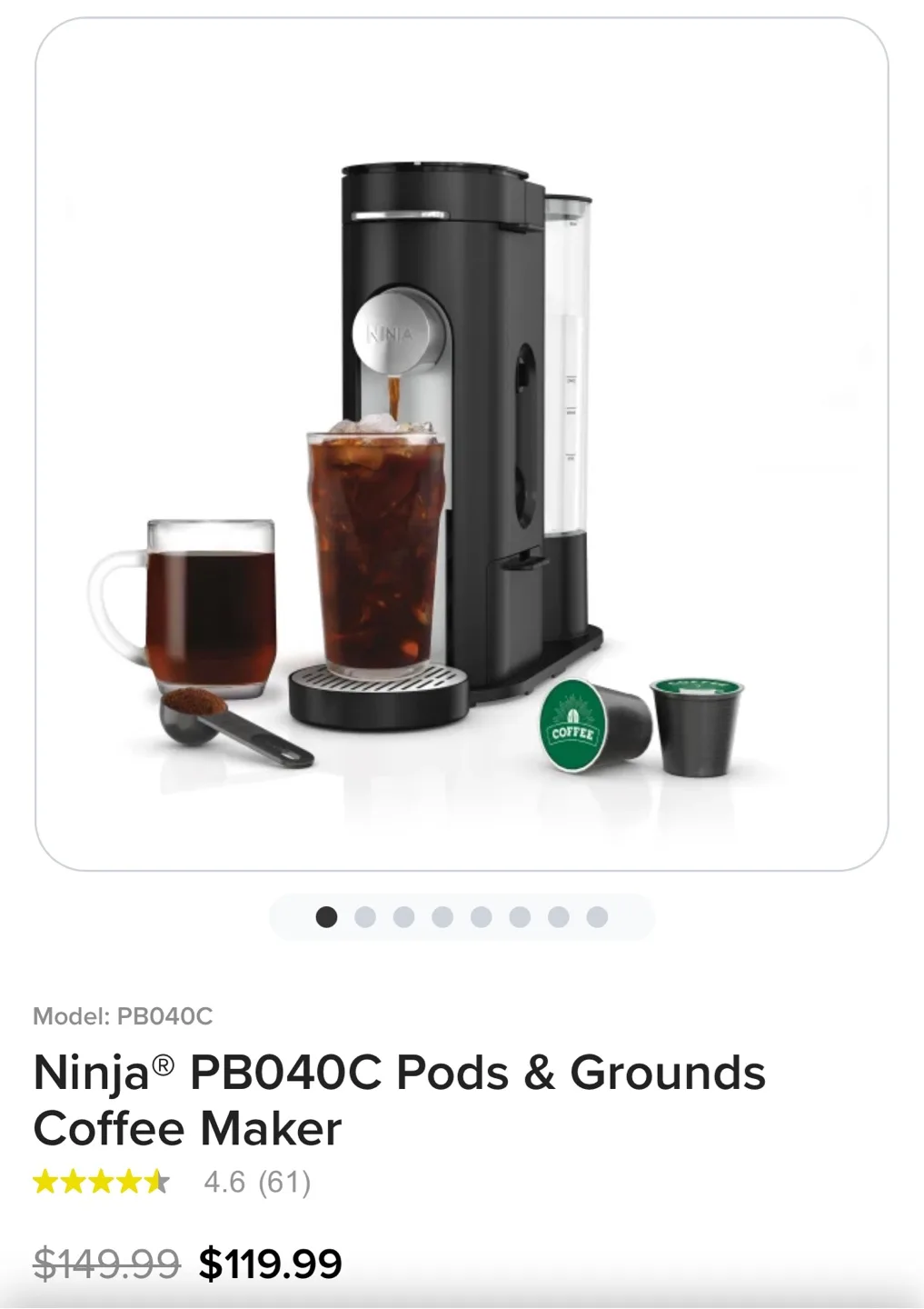 Ninja Coffee maker & Cuisinart Grinder thumbnail