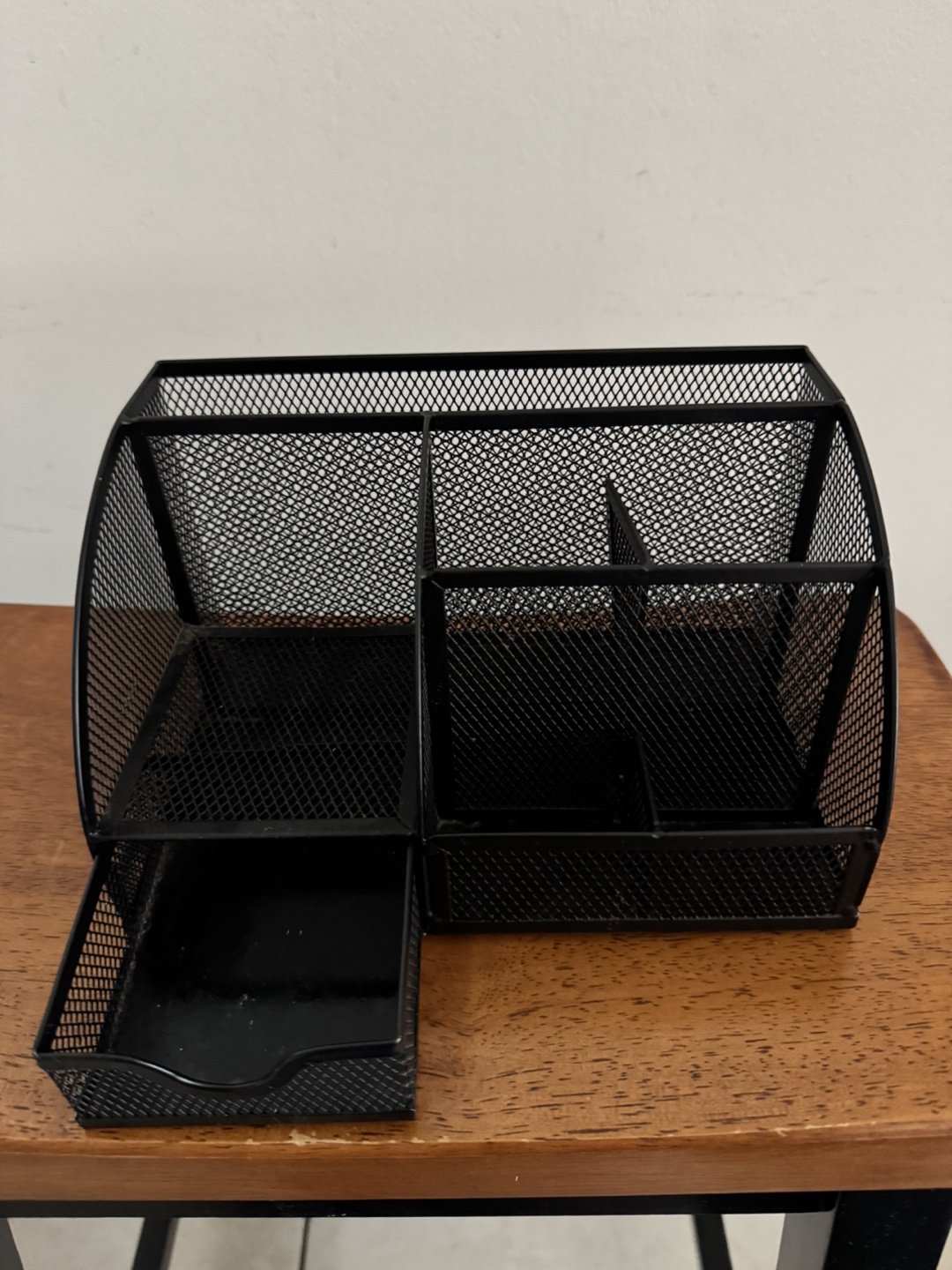Black Metal Mesh Desk Organizer with Drawer - photo 2