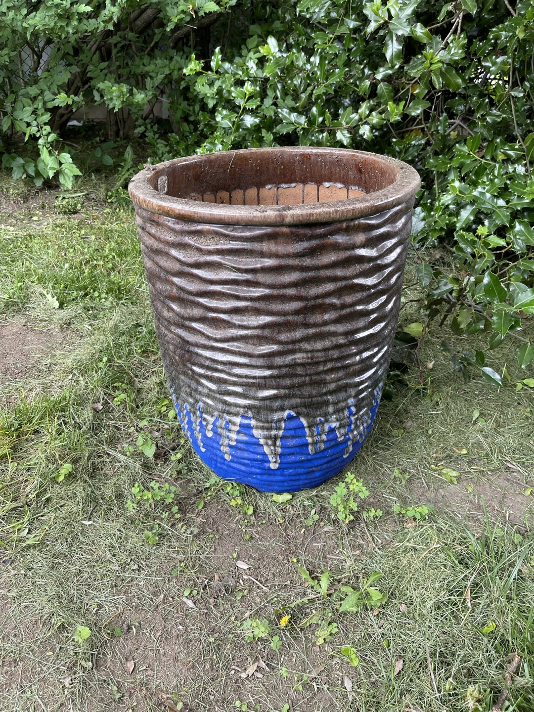 Michael Carr 19" Tall Planter - Blue Brown