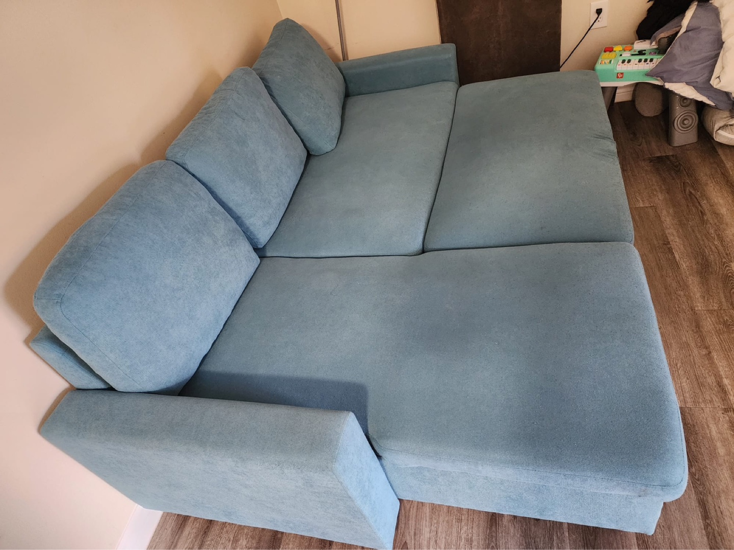 Teal Sectional Sofa Bed with Storage - photo 3