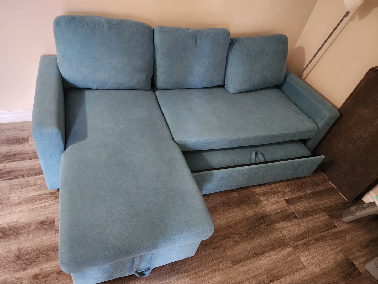 Teal Sectional Sofa Bed with Storage