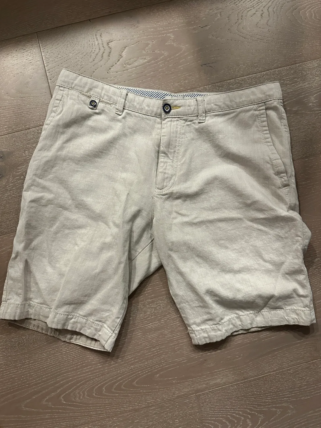 Bugatti Men's Beige Linen Shorts Size 50 (equal to 34) thumbnail