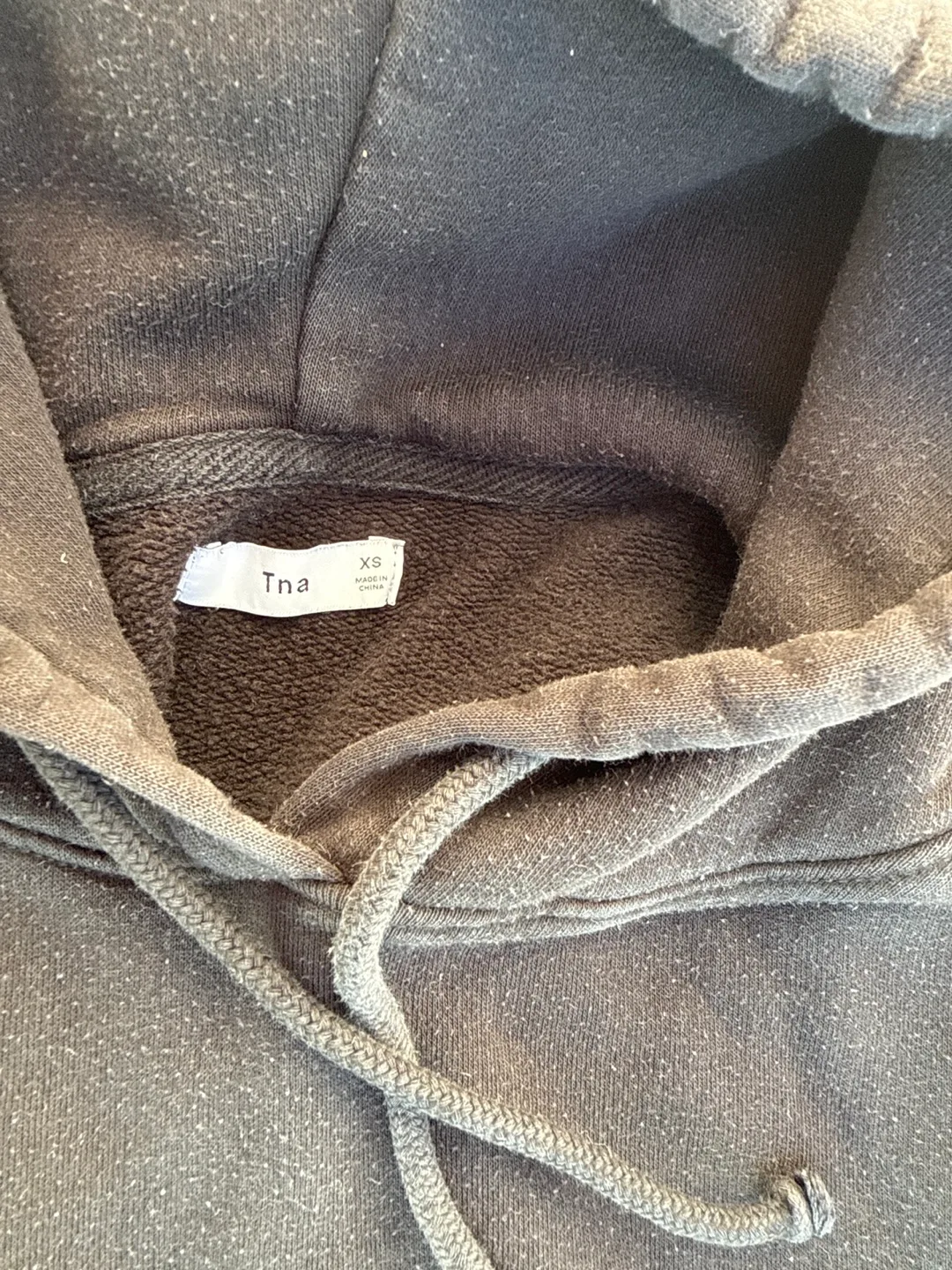 TNA Black Cropped Hoodie with Stripes - XSmall image indicator(2)