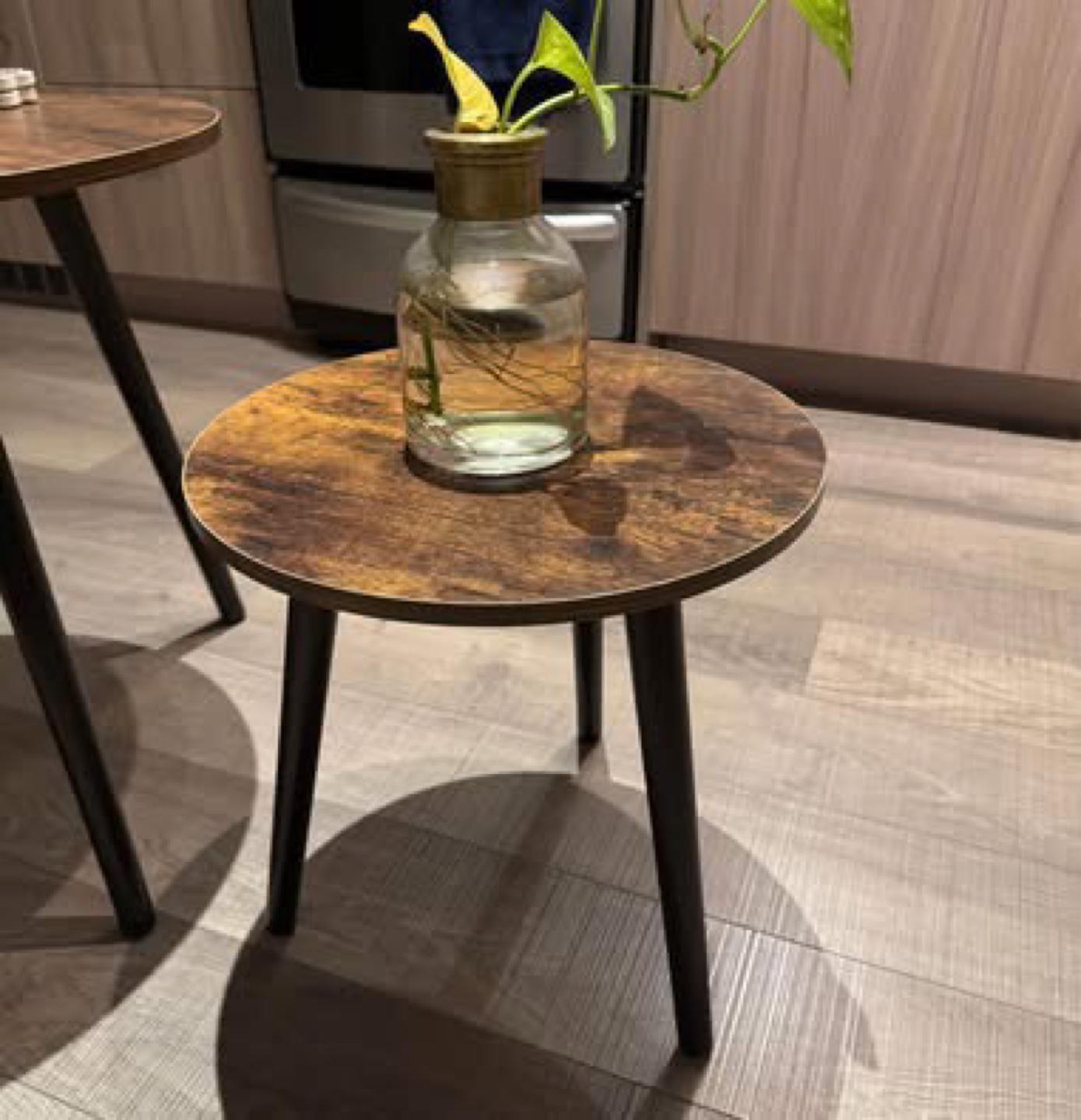 Set of 2 Nesting Side Tables, Rustic Brown - photo 4