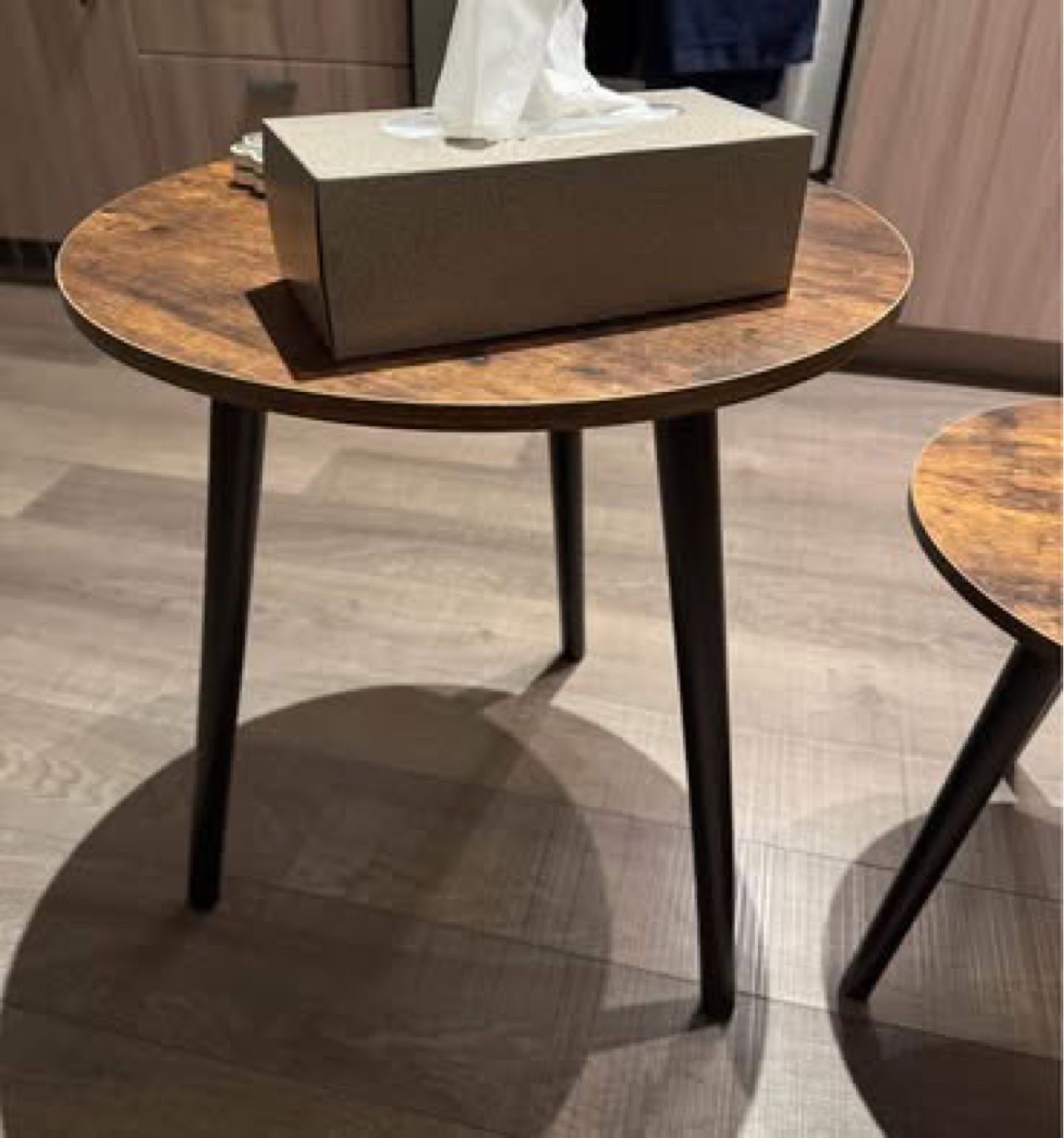 Set of 2 Nesting Side Tables, Rustic Brown - photo 3