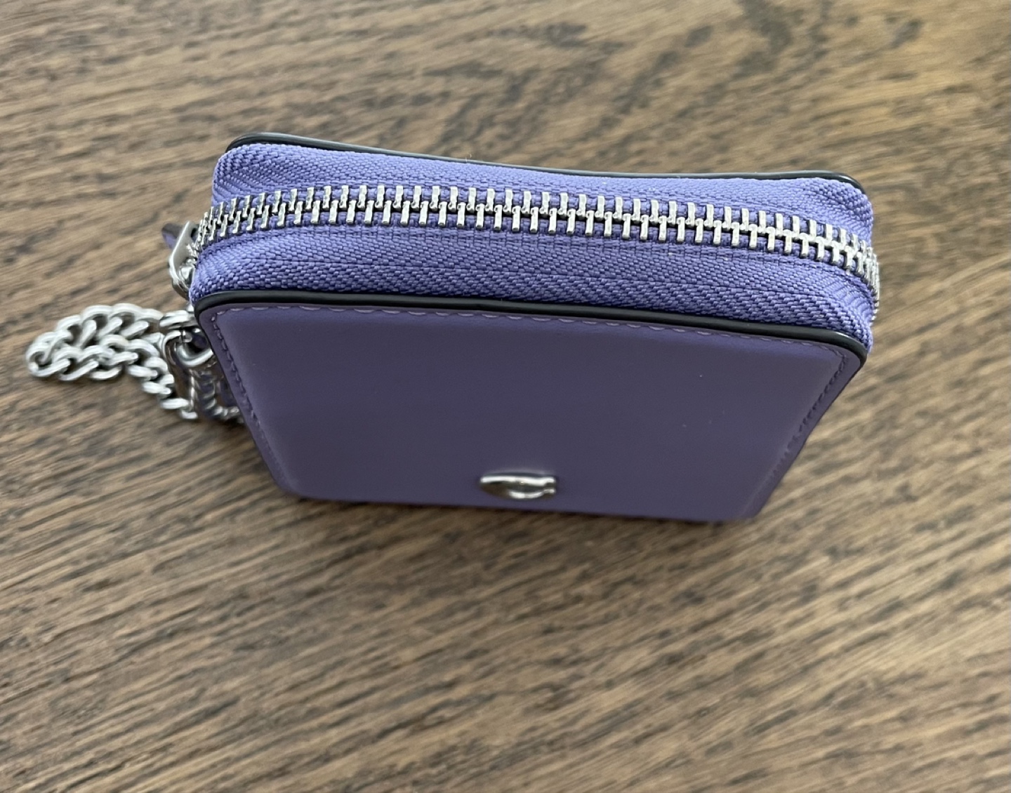 Coach Purple Mini Zip Wallet with Chain - photo 2