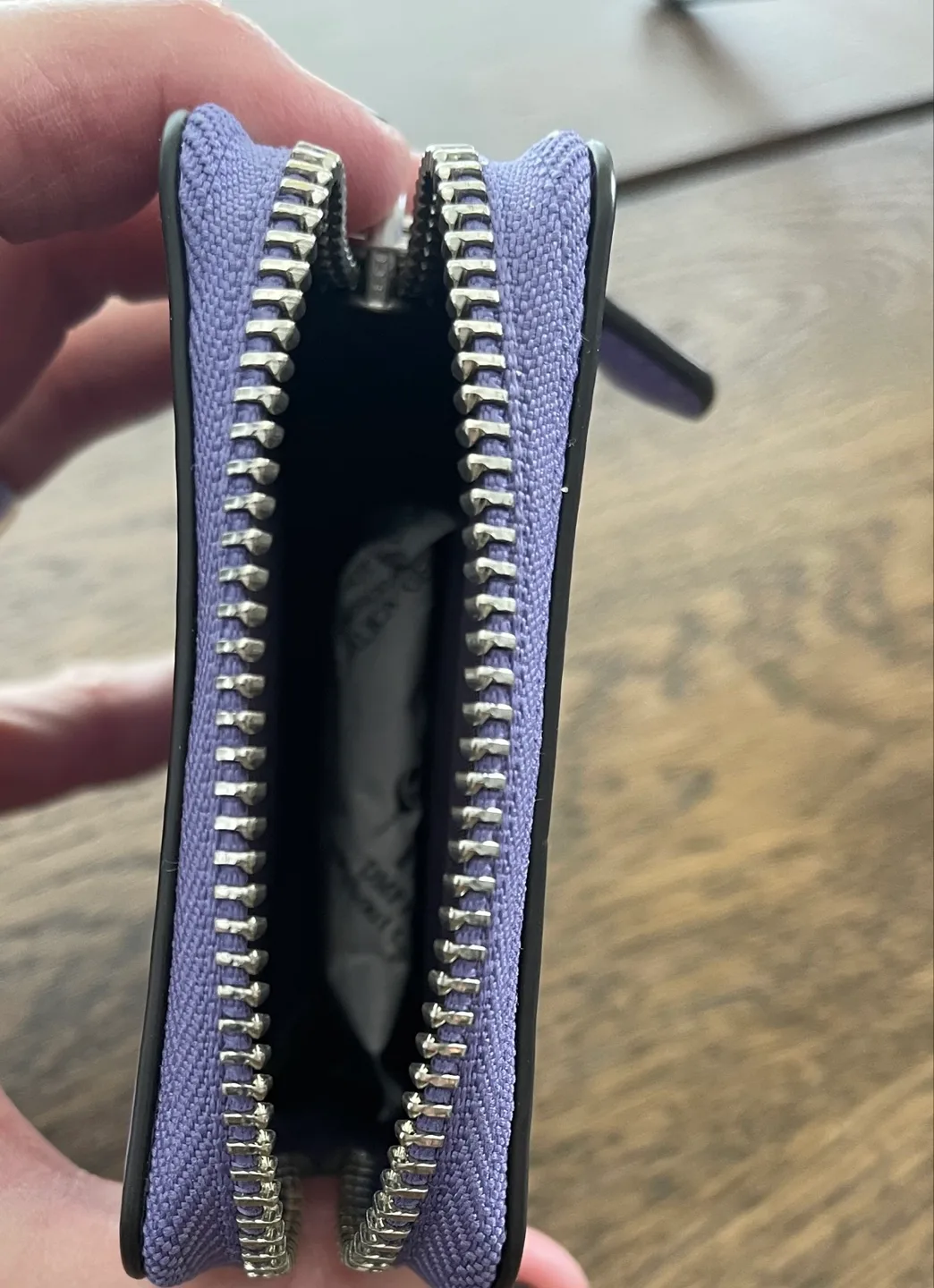 Coach Purple Mini Zip Wallet with Chain image indicator(3)