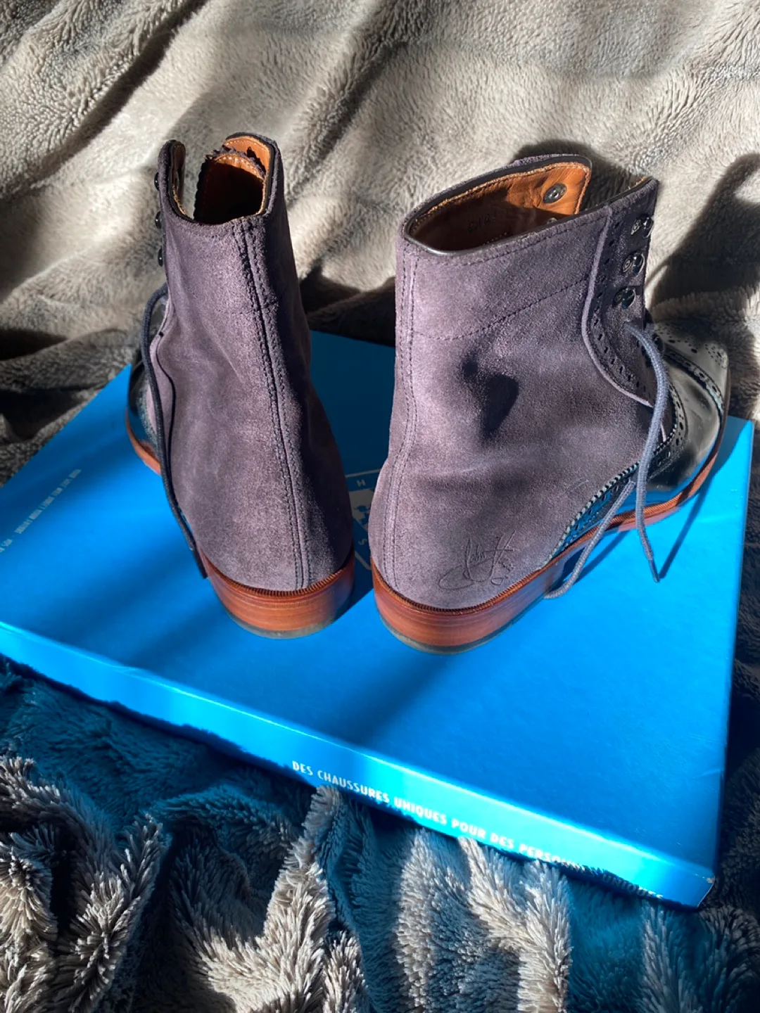 John Fluevog Hartford Boots - Size 7.5 - Violet image indicator(2)