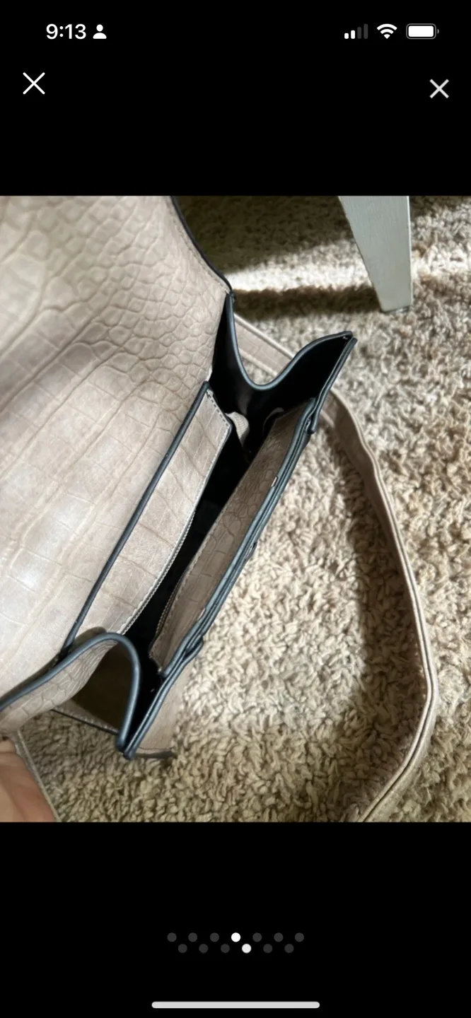 Beige Crocodile-Embossed Handbag image indicator(4)