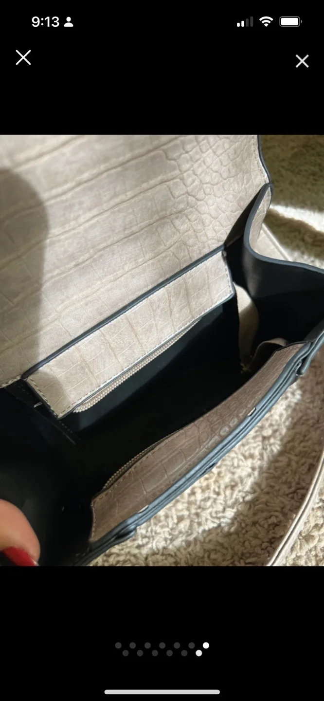 Beige Crocodile-Embossed Handbag image indicator(7)