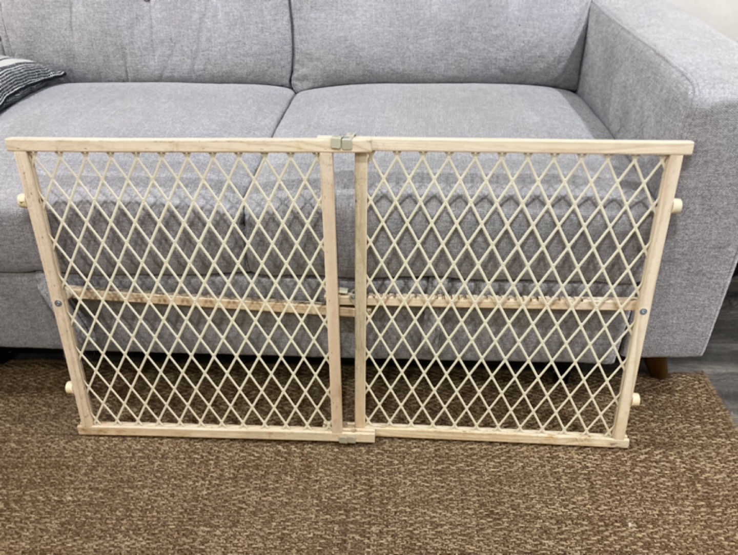 Easy Install Wood & Mesh Baby Gate