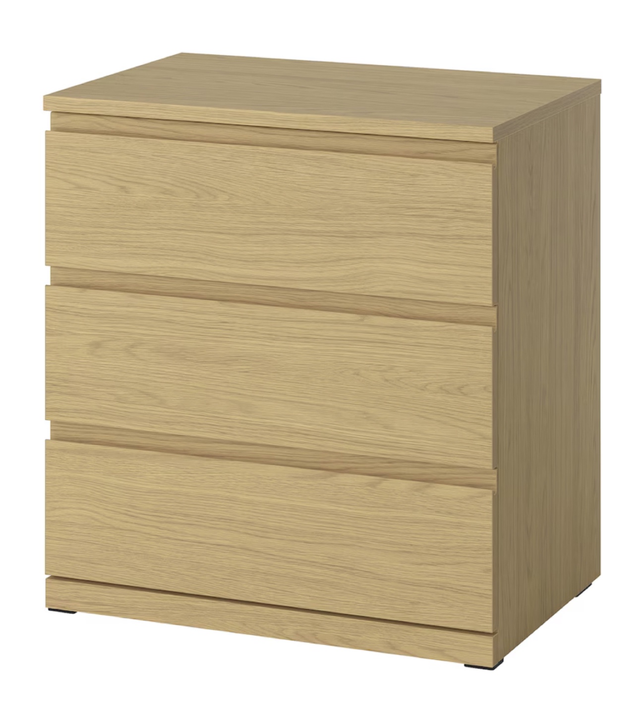 IKEA Malm Three-Drawer Wooden Dresser