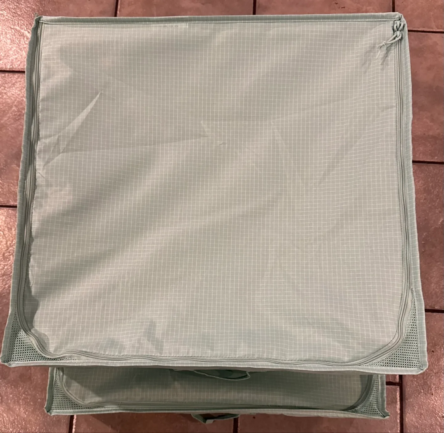 Set of Two Mint Green Fabric Storage Bins image indicator(2)