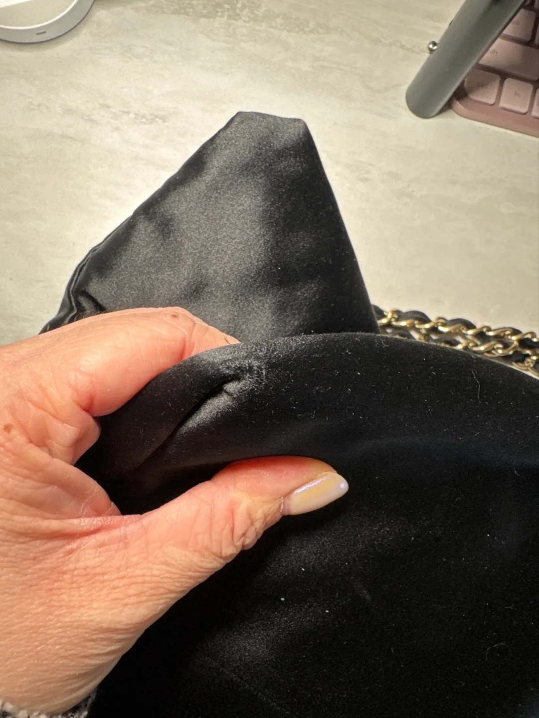 Chanel Black Satin Tote Bag image indicator(7)