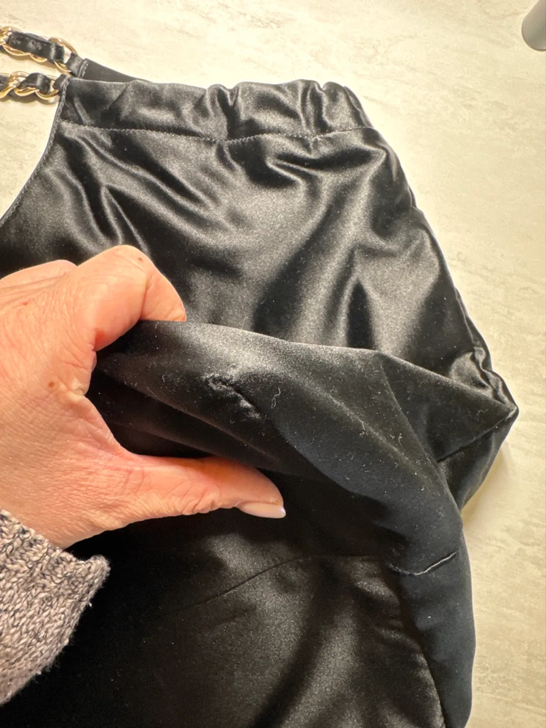 Chanel Black Satin Tote Bag image indicator(9)