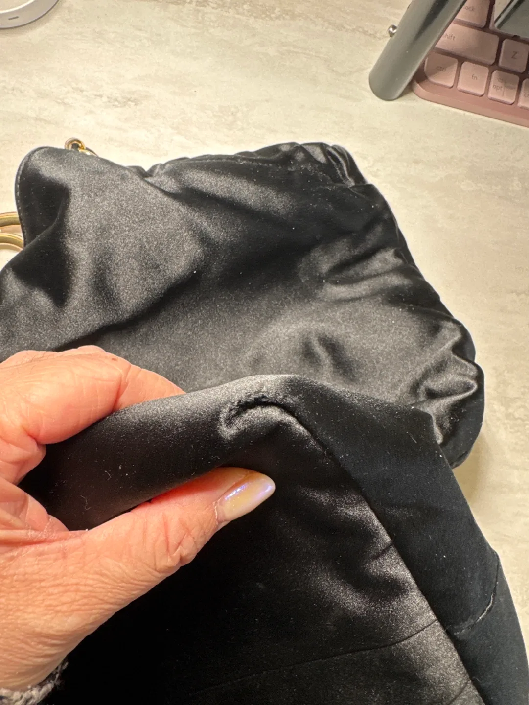 Chanel Black Satin Tote Bag image indicator(8)