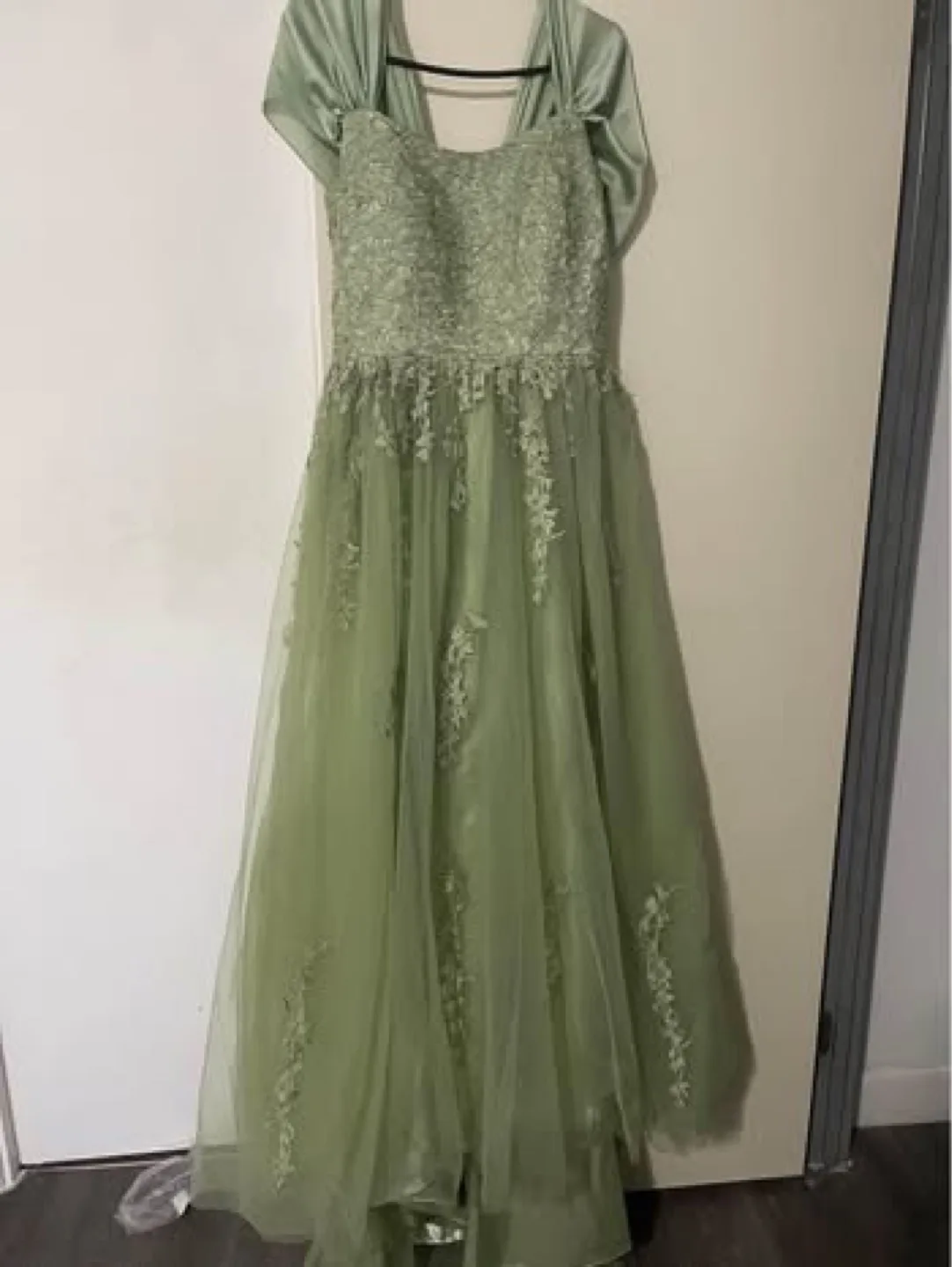 Sage Green Lace Formal Gown thumbnail