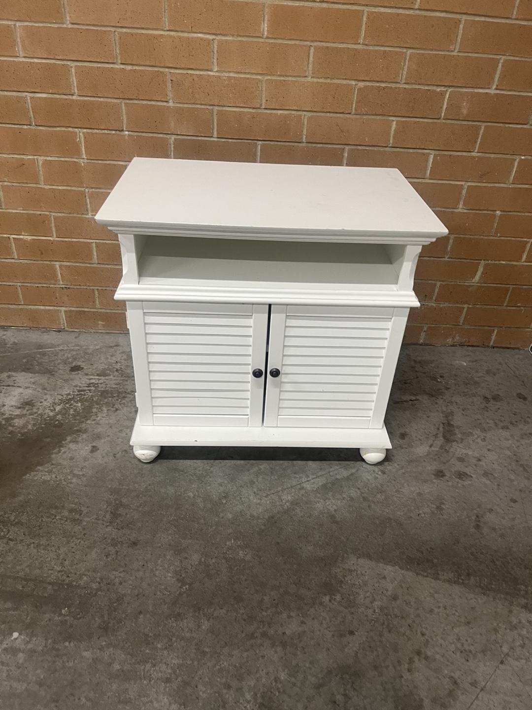 White TV Stand w/storage - photo 4