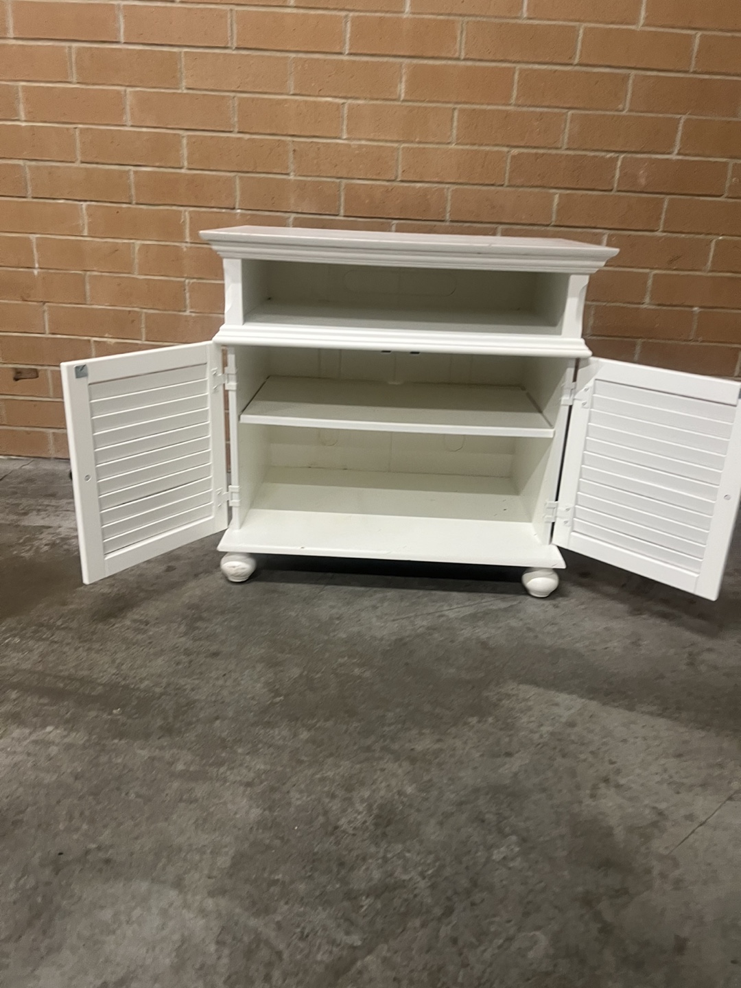 White TV Stand w/storage - photo 5
