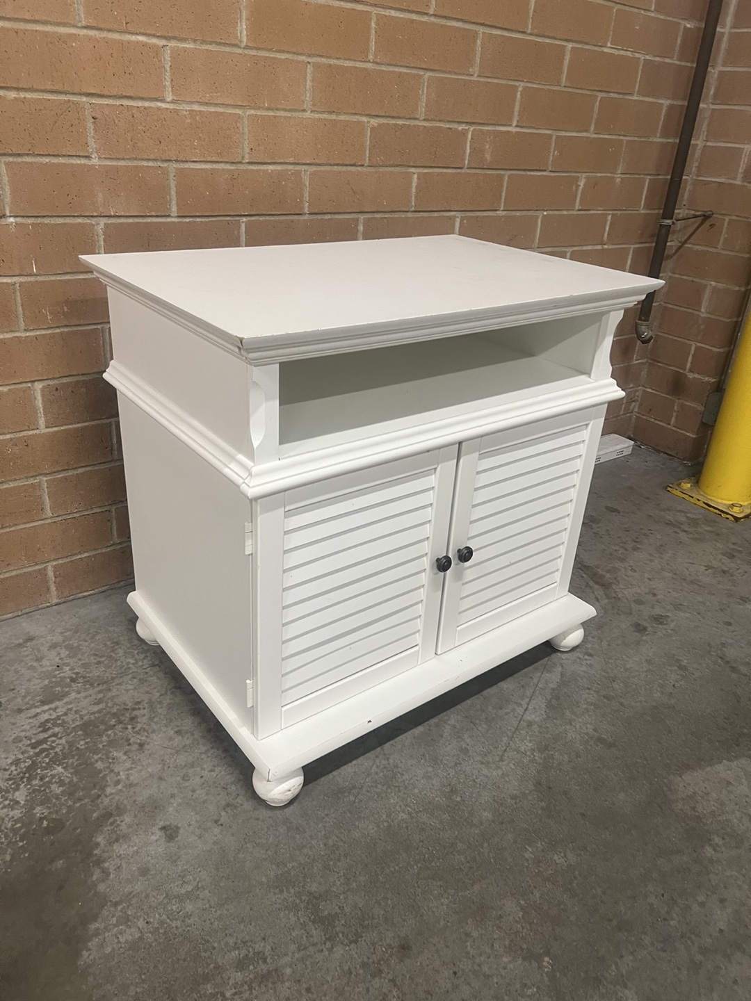 White TV Stand w/storage - photo 2