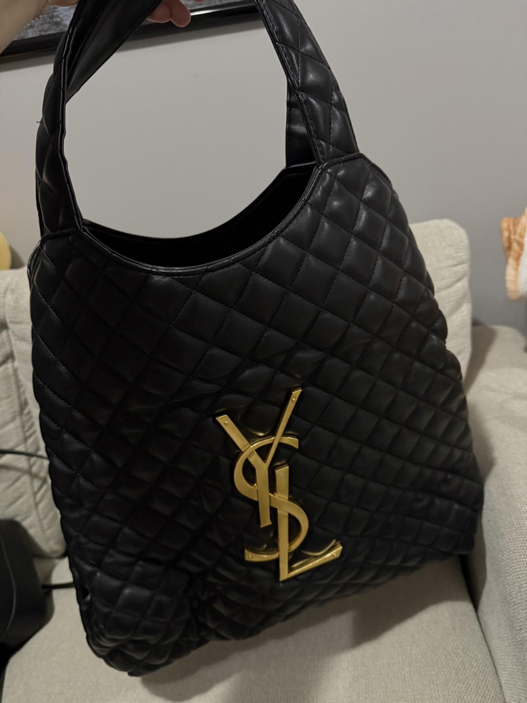 Saint Laurent Quilted Black Tote Bag
