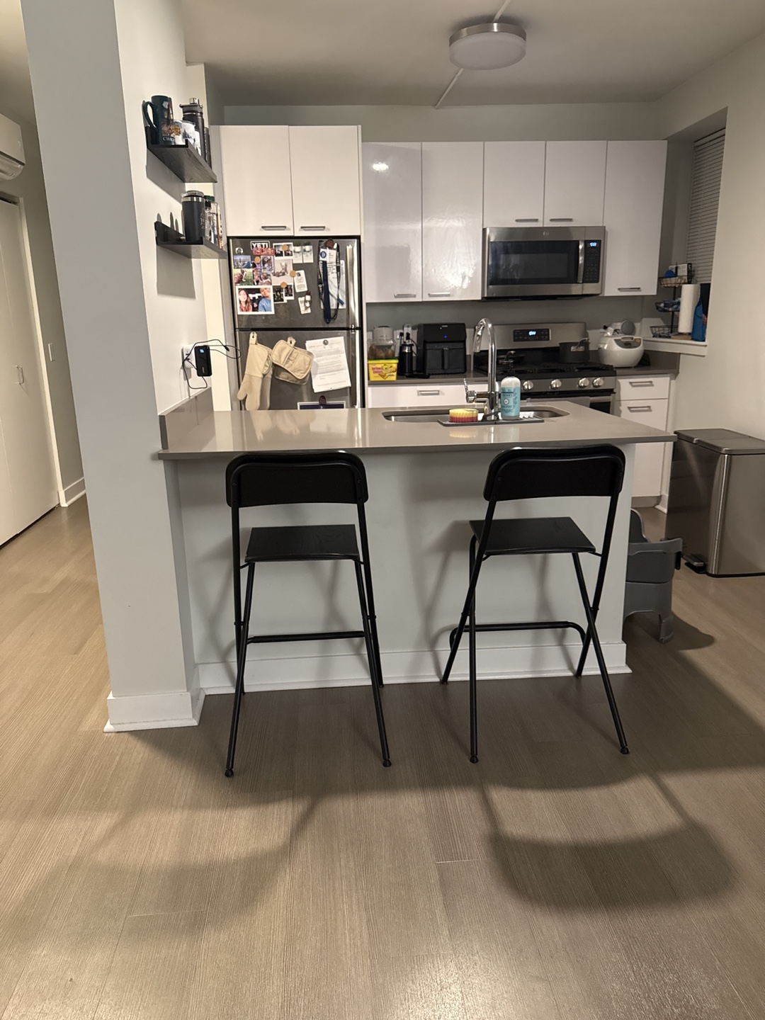 Ikea Franklin Pair of Black Folding Bar Stools - photo 2