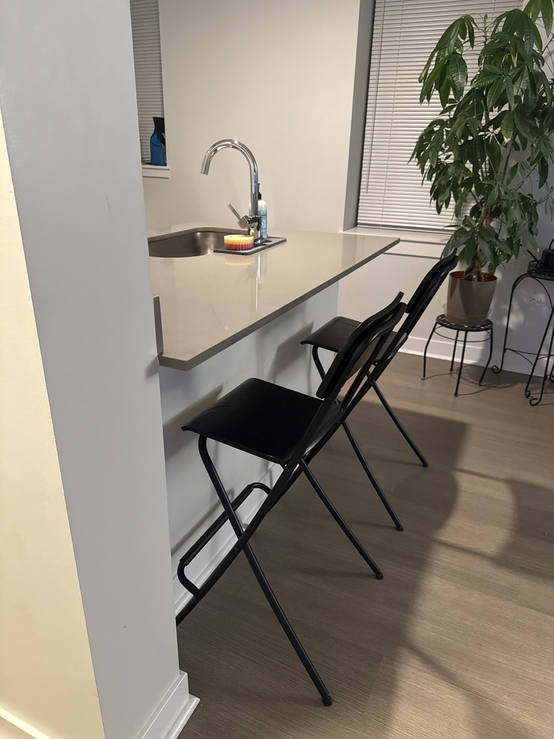 Ikea Franklin Pair of Black Folding Bar Stools