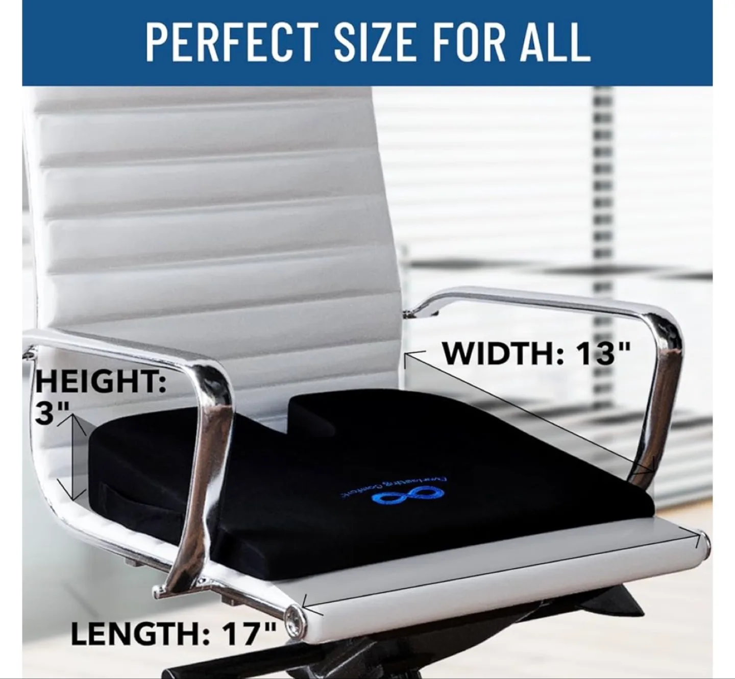 Everlasting Comfort Memory Foam Seat Cushion - Black image indicator(2)