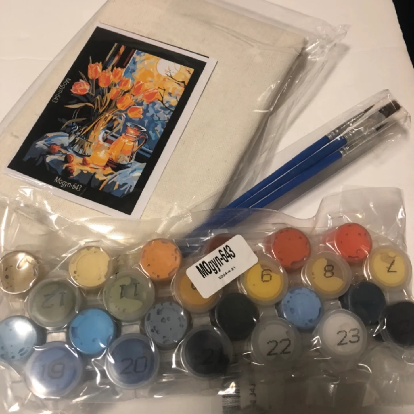 DIY Paint by Numbers Kit - Tulips Still Life image indicator(3)