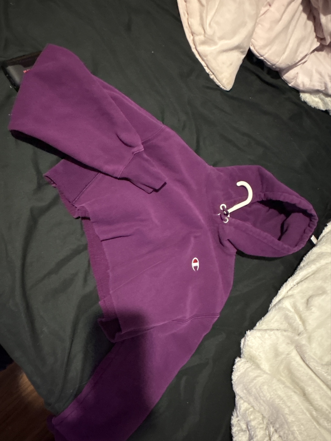 Champion Purple Cropped Hoodie