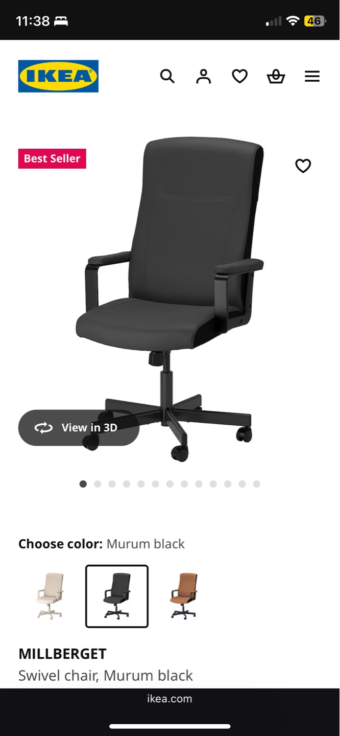 IKEA MILLBERGET Swivel Chair - Murum Black - photo 4