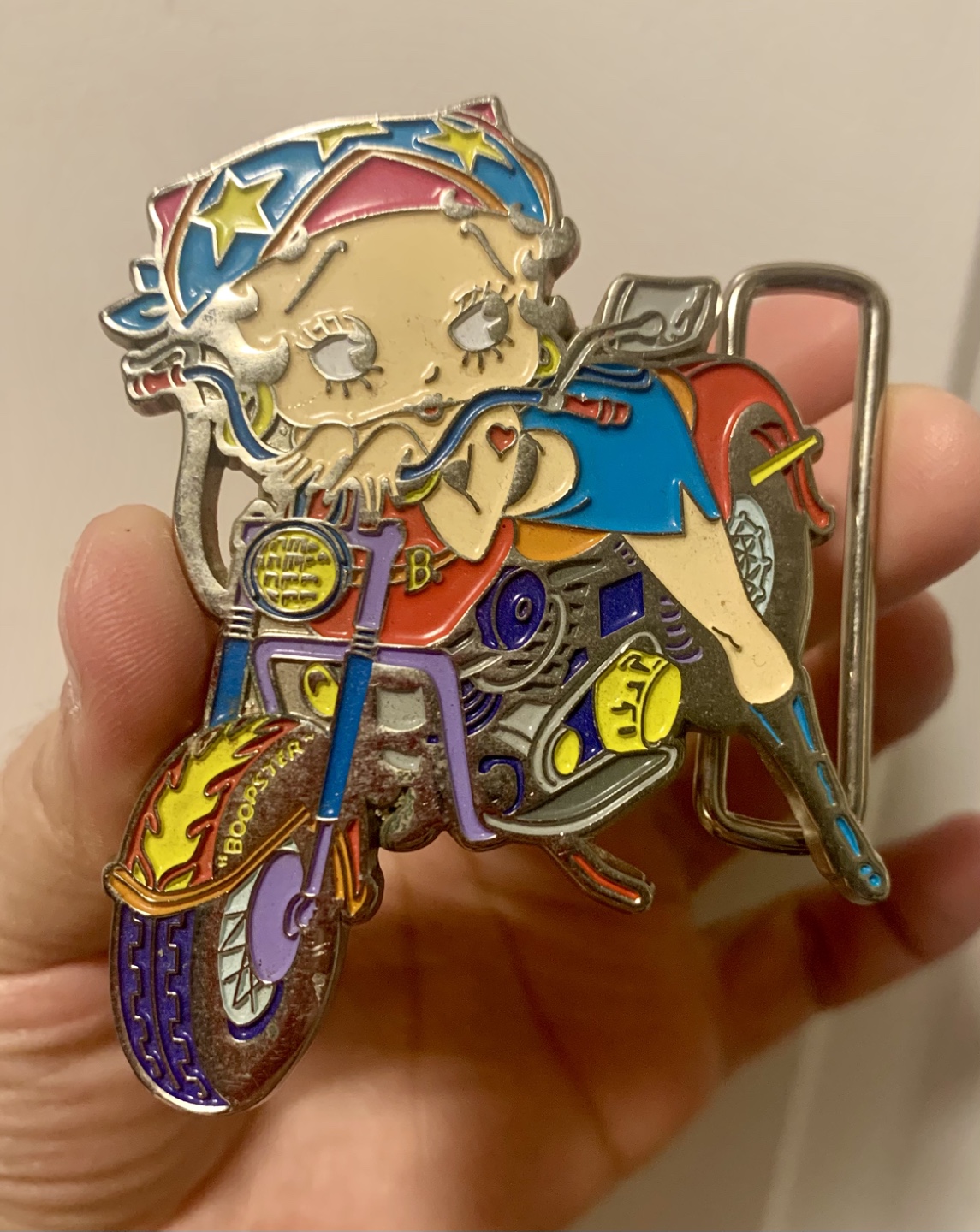 Betty Boop on Motorcycle Belt Buckle