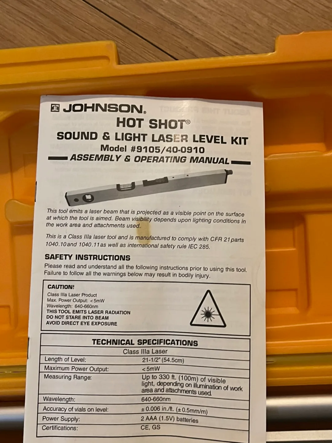 Johnson Level & Tool Hot Shot Laser Level Kit image indicator(2)