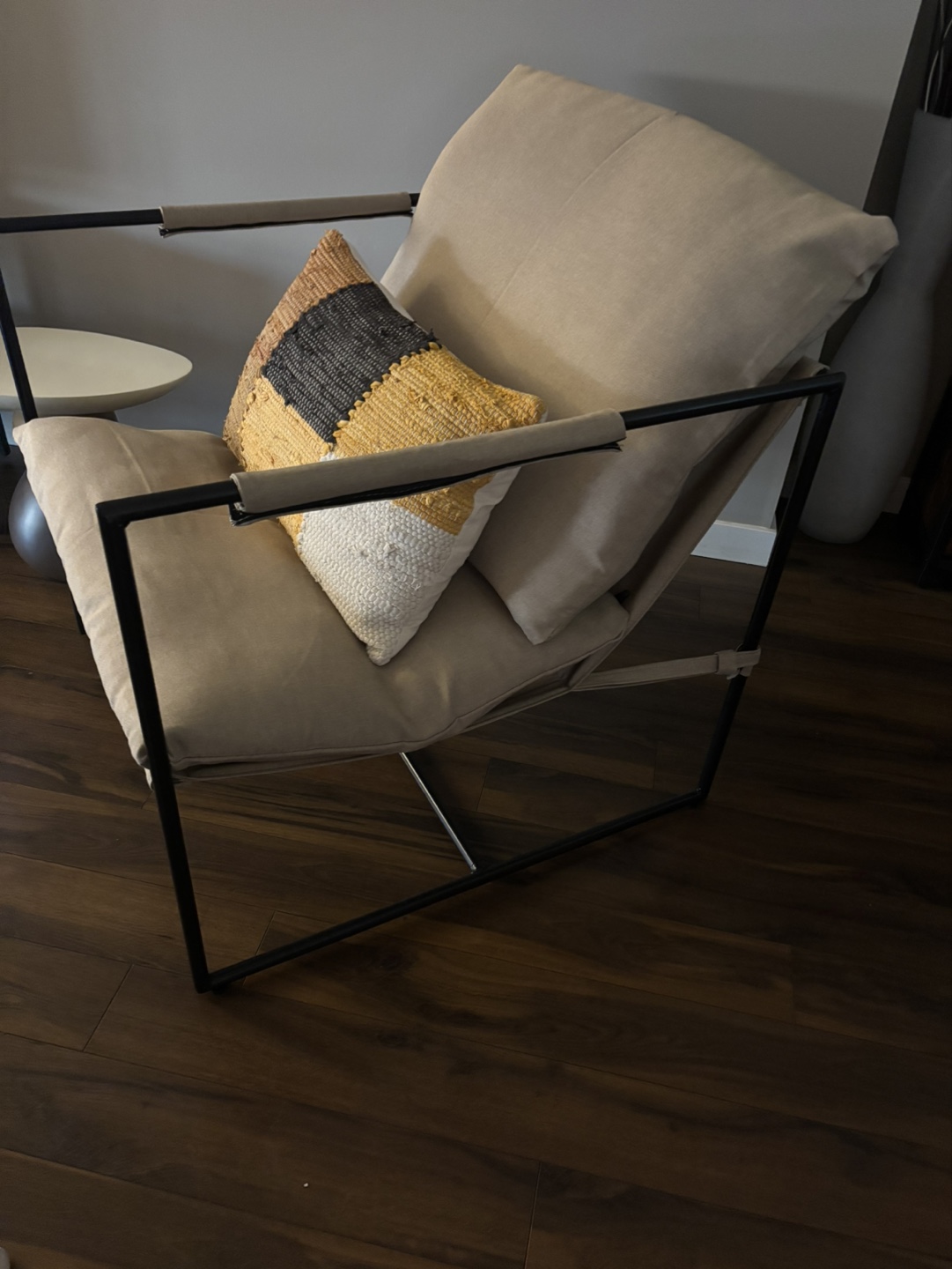 Woven Throw Pillow & Modern Accent Chair - photo 2