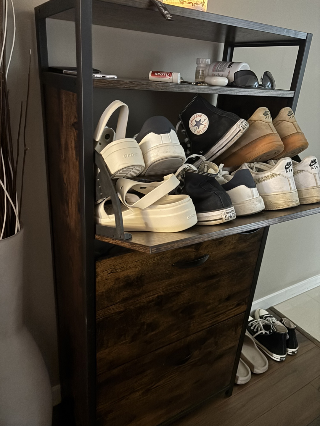 Shoe Cabinet with 3 Drawers and Top Shelf - photo 2