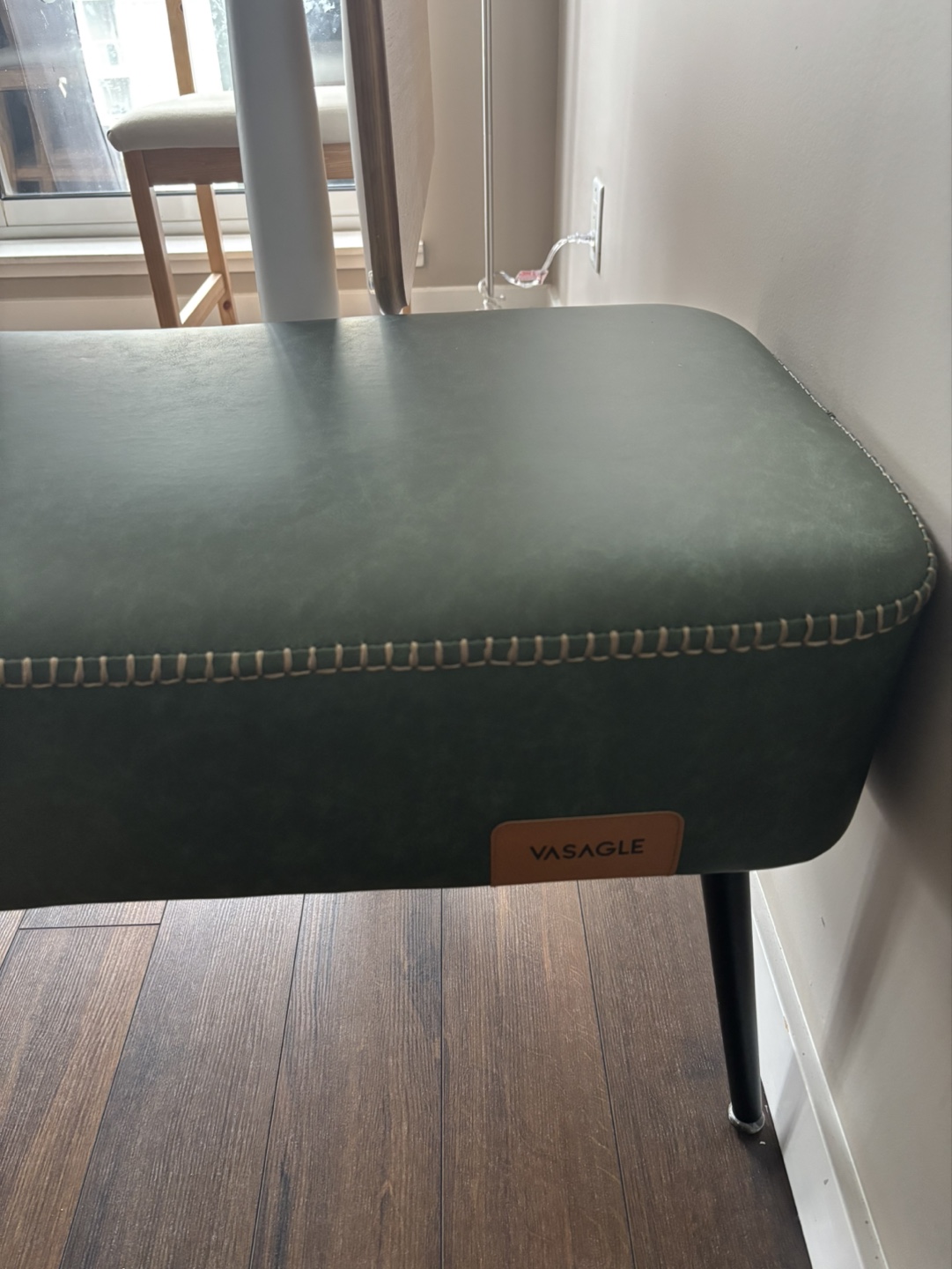 VASAGLE Green Upholstered Bench