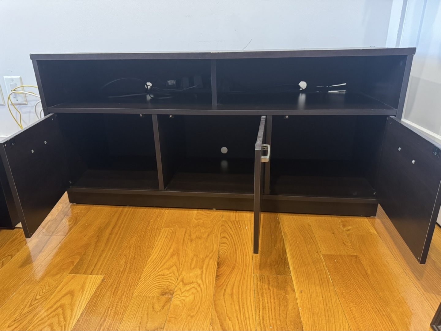 Dark Brown TV Stand with 3 Drawers - photo 2