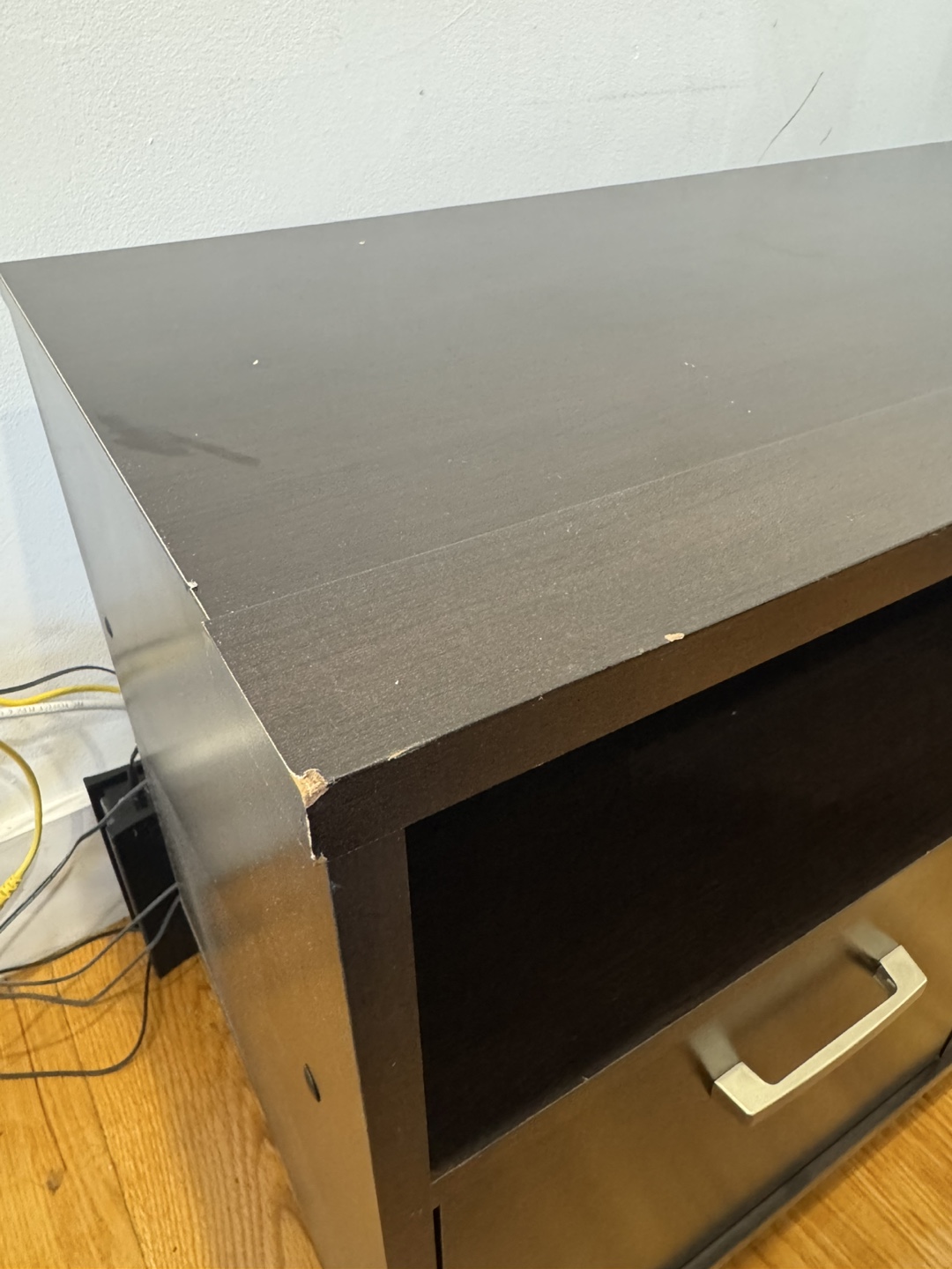 Dark Brown TV Stand with 3 Drawers - photo 4