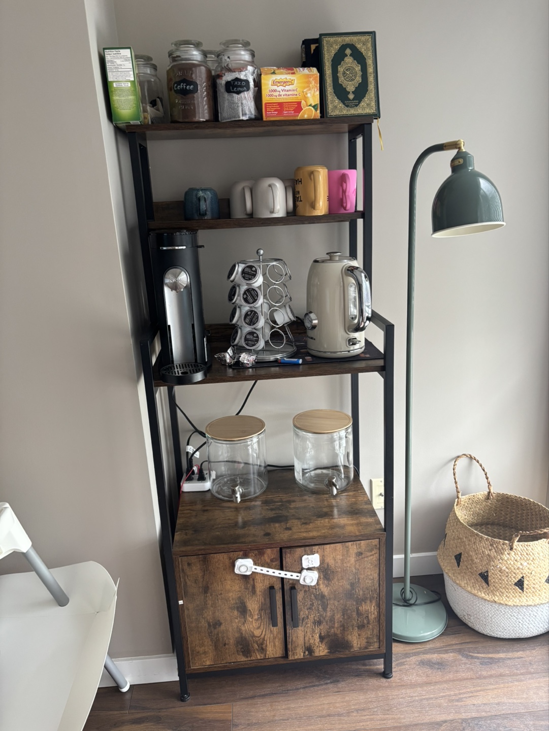 Rustic Brown Kitchen Storage Organizer