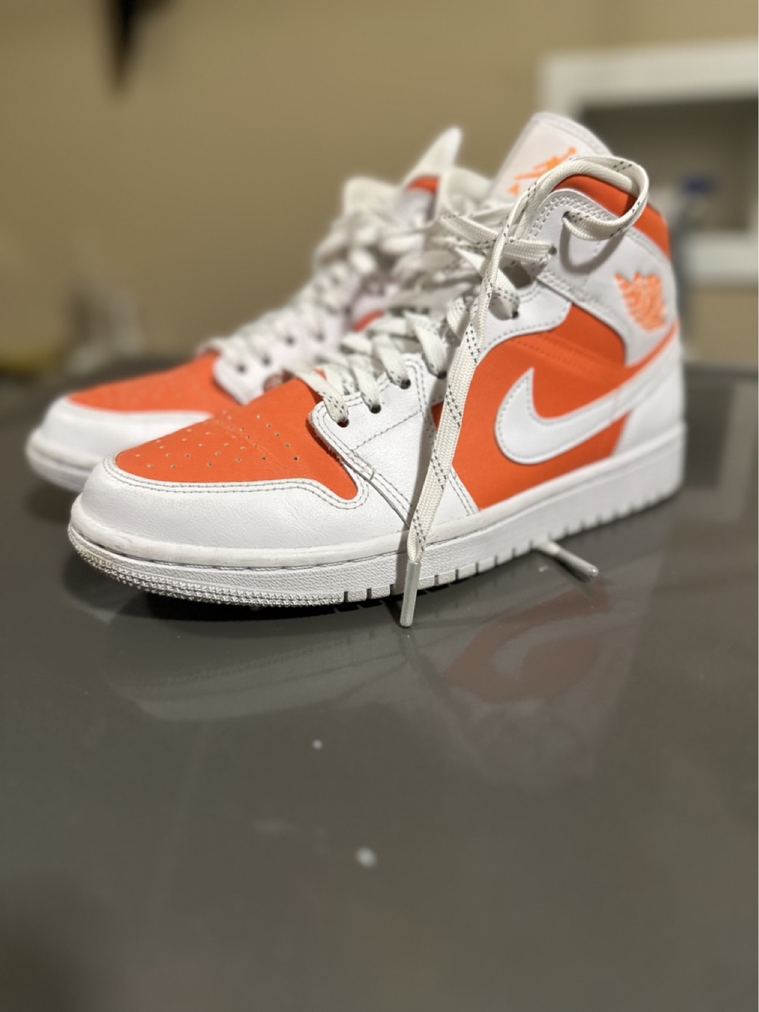 Nike air high Top Orange/white Sneakers
