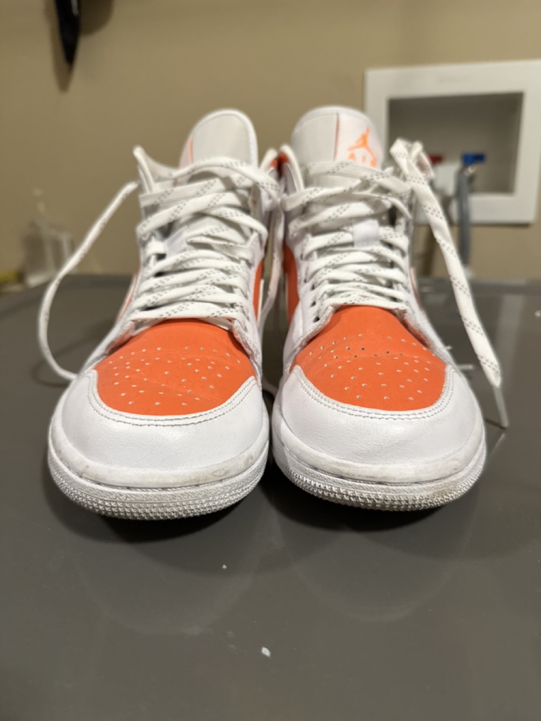 Nike air high Top Orange/white Sneakers - photo 2