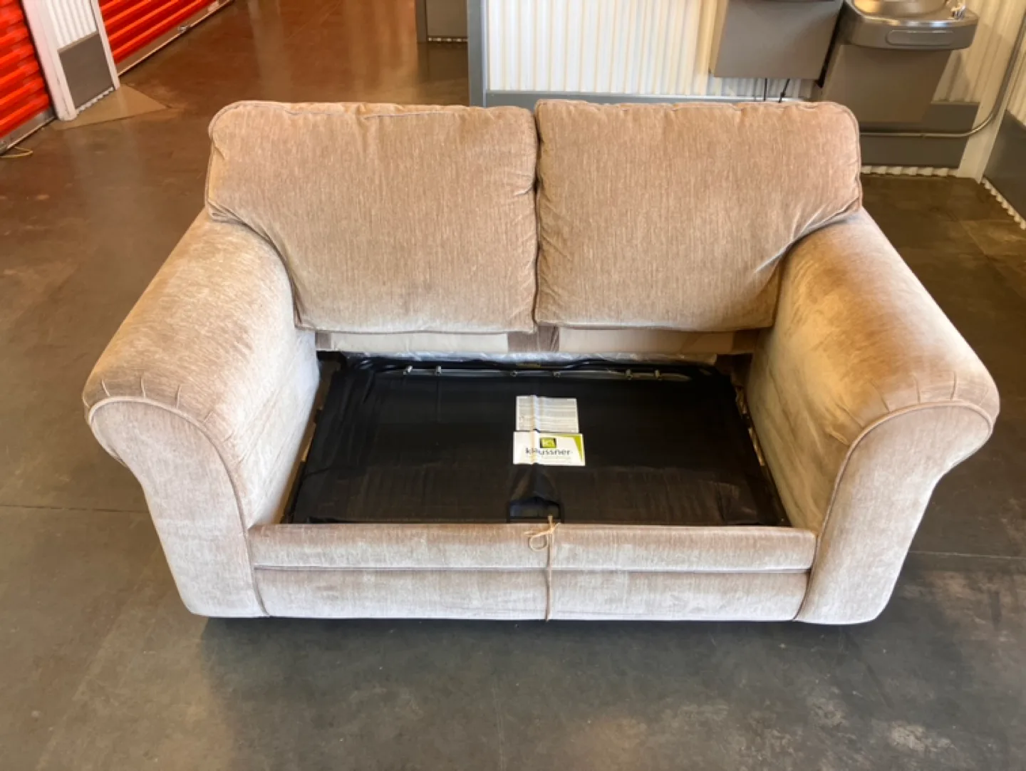 Klaussner Loveseat Sleeper Sofa Beige image indicator(5)