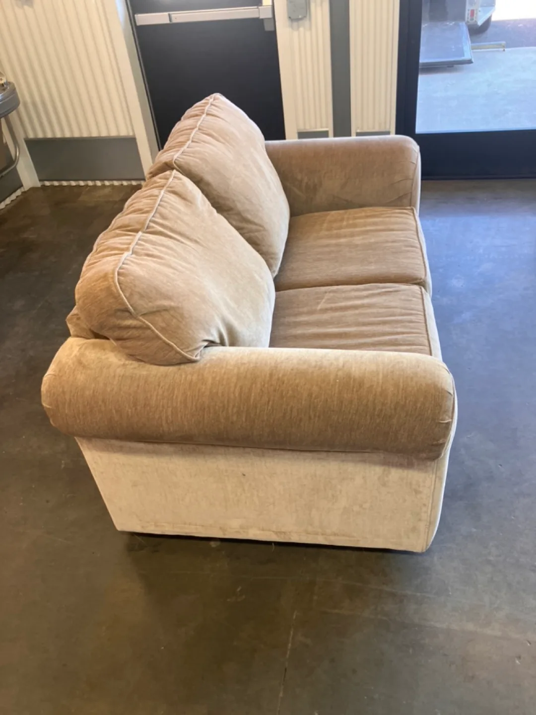 Klaussner Loveseat Sleeper Sofa Beige image indicator(2)