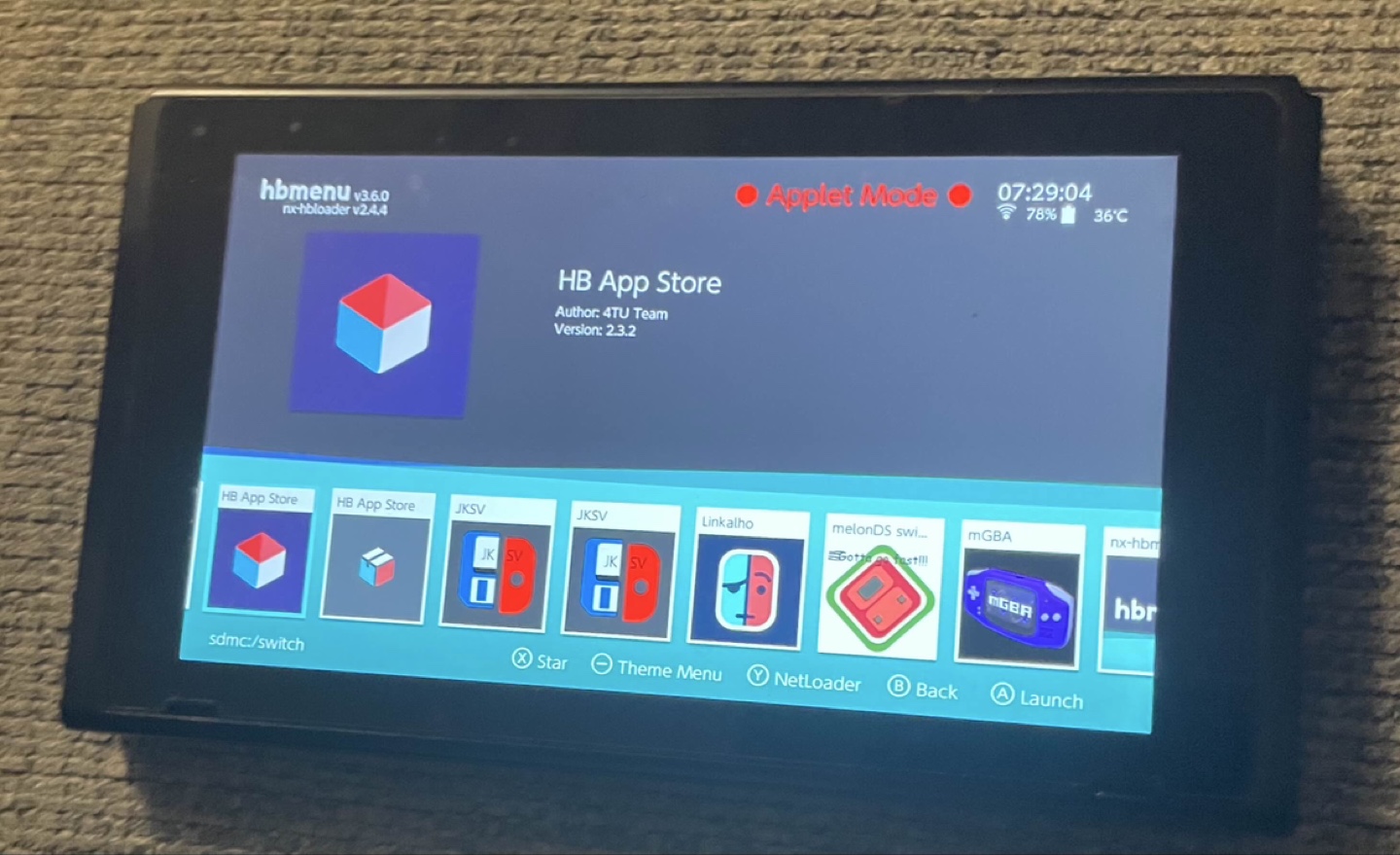 Modded Nintendo switch 128gbs only tablet comes with dock