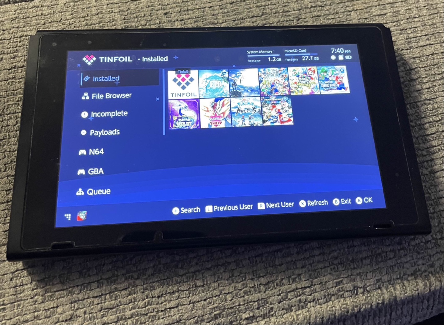 Modded Nintendo switch 128gbs only tablet comes with dock - photo 3